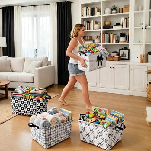 4 Pcs Coquette Black Bow Storage Basket - Image 5