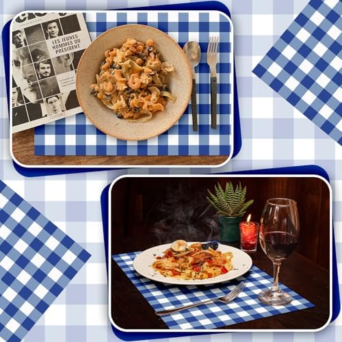 Lincia 100 Pcs Checkered Paper Placemats, 11 x 17 Inch - Image 4