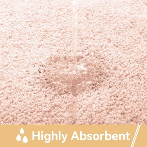 Polyester Bathroom Rug 24"x48" Dusty Pink, Non-Slip Soft Bath Mat - Image 4