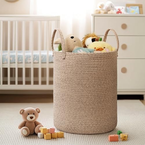 MEGASKET Large Woven Laundry Basket, Cute Nursery Kids Baby Laundry Hamper - Image 5