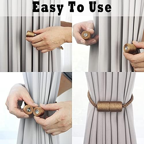 4 Pack Strong Magnetic Curtain Tiebacks Outdoor Elegant Decorative Tie Backs - Image 4