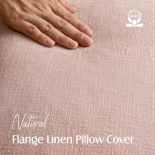 Foindtower Linen Solid Decorative Throw Pillow Covers 20x20 Inch Light Pink - Image 2