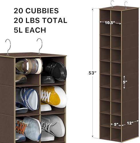 Simple Houseware 20 Section Shelves Hanging Shoes Organizer - Image 3