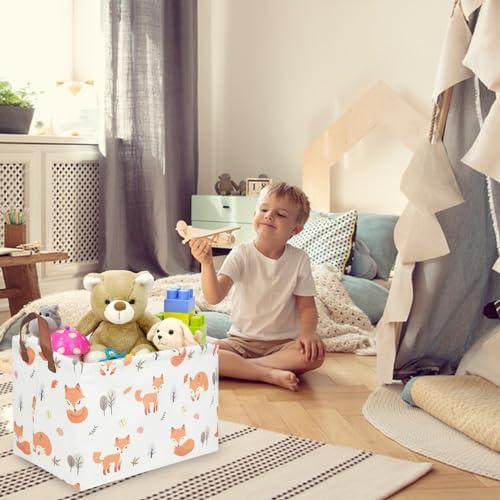 Rectangle Fox Basket, Collapsible canvas waterproof storage basket, Toy - Image 3