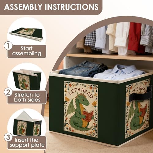 Floral Dragon Reading Book Storage Bins - Image 4