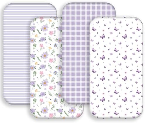 4 Pack Butterfly Baby Crib Sheets by FIGEPO