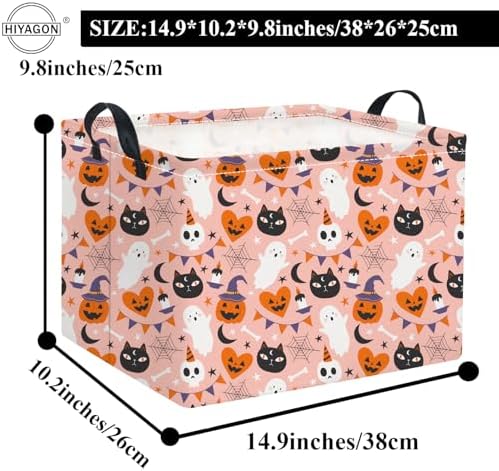Rectangular Halloween Basket for Boys and Girls Kids Trick or Treat Pumpkin - Image 2