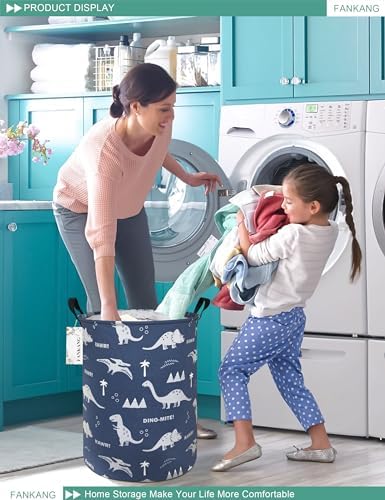 Storage Bin Foldable Nursery Organizer Basket Blue dinosaur - Image 5