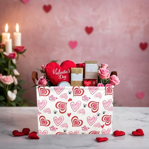 Valentine's Day Basket Gift for Empty Cute Heart Large Storage Bin for Kid and - Image 2
