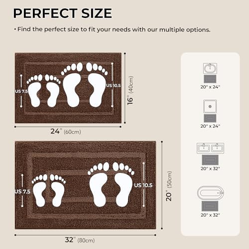 GRANNY SAYS Brown Bathroom Rugs Set 2 Piece, Soft Microfiber Bath Mats - Image 2
