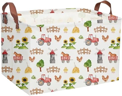 Cute Basket Farm Baskets for Home Decor Basket Rectangular Storage Bin by DDBASKET