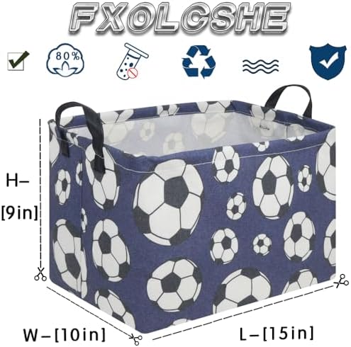 FXOLCSHE Rectangular Easter Soccer Basket, Kid's toy storage box, Collapsible - Image 7