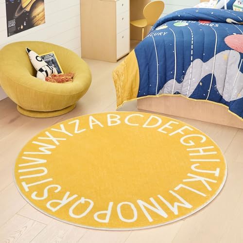 Topotdor Round ABC Area Rug, 63 Inch Soft Floor Carpet - Image 2