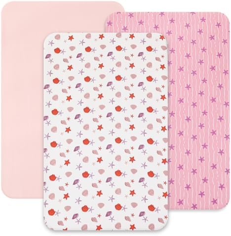 david's kids 3 Pack Mini Crib Sheets, Soft Breathable Premium Pack N Play Sheets by davidskids