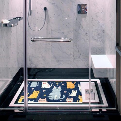 Shower Mat Non Slip, Sunglasses Cats Anti Slip Bath Mat - Image 6