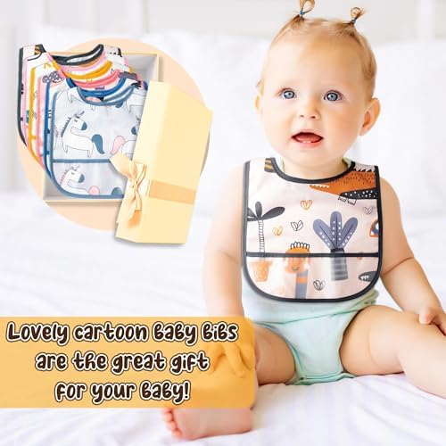 6Pcs Waterproof Toddler Bib Infant Food Bib - Image 4