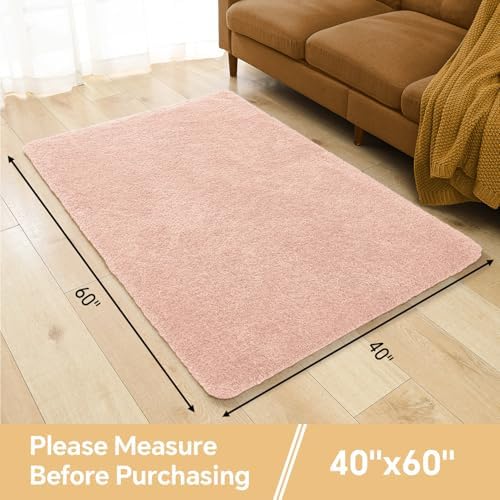 Polyester Bathroom Rug 40"x60" Dusty Pink, Large Soft Bath Mat - Image 2