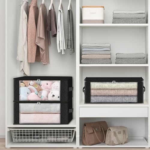 HomeHacks 4-Pack Clothes Organizer Storage Bags, 35L Storage Bins - Image 5
