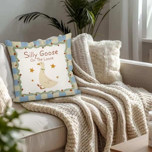 Pretty Silly Goose Pillow Covers Playroom Toddler Nursery Decor - Image 4