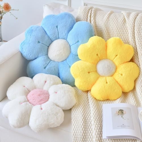 Flower Pillow, Cute Daisy Decorative Throw Pillows, 15 Inches - Image 3