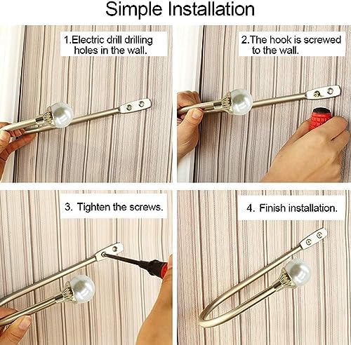 COCIVIVRE 4 Pack Curtain Holdbacks Wall Mounted Curtain Tiebacks Hooks Plastic - Image 6
