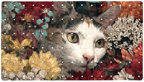 Bathtub Mat Non Slip 26.8x15.1 Inch, Cat Flowers Shower Mat by Anna+Cowper