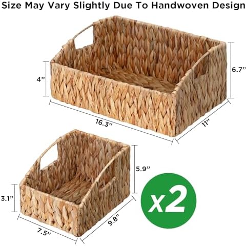 Pantry Baskets for Organizing, Wicker Basket Shelf Storage - Image 6