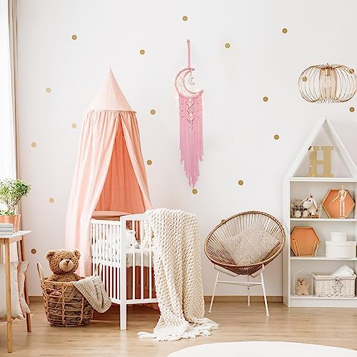Boho Macrame Wall Hanging, Crochet Moon Star Dream Catcher - Image 4