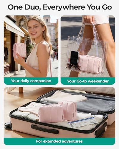 BAGSMART Puffy Travel Makeup Bag Duo Large & Small - Image 5