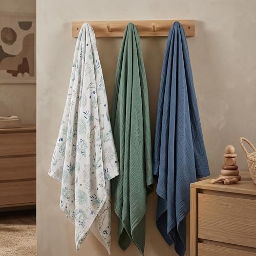Muslin Swaddle Blankets for Newborn, 3 Pack Breathable Soft Receiving Blanket - Image 6