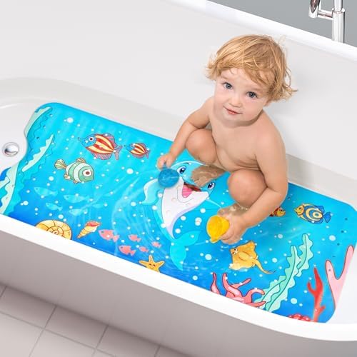 Vannokor Baby Bath Mat for Tub Non Slip Kids, 40 X 16 Inch Extra Long Bathtub by Vannokor