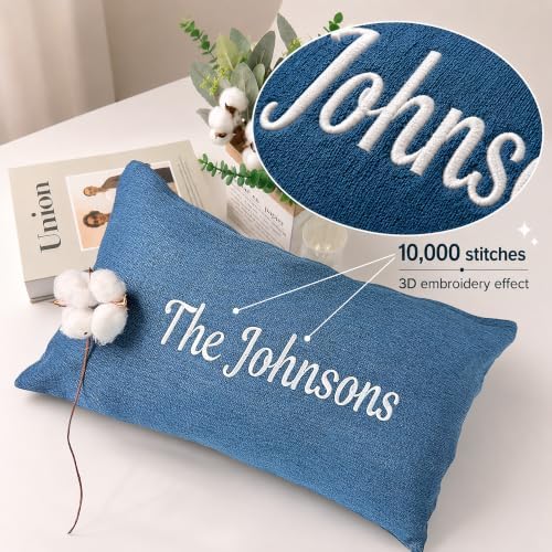 Custom Embroidered Name Pillow，Personalized Decorative Throw Pillows, - Image 2
