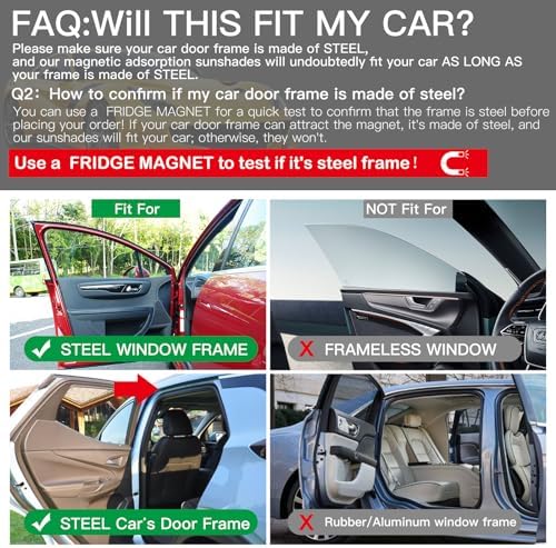 Ovege Car Window Shades Magnetic 2pcs Universal Car Window Screen Mesh Side - Image 4