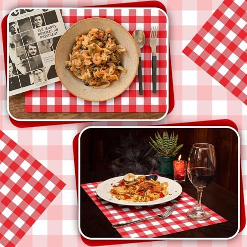 Lincia 100 Pcs Checkered Paper Placemats, 11 x 17 Inch - Image 5