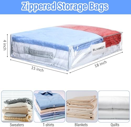 Kenning 20 Pcs Clear Zippered Storage Bags - Image 2