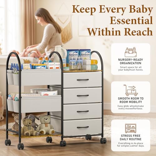 Baby Diaper Caddy Organizer Cart - Image 3