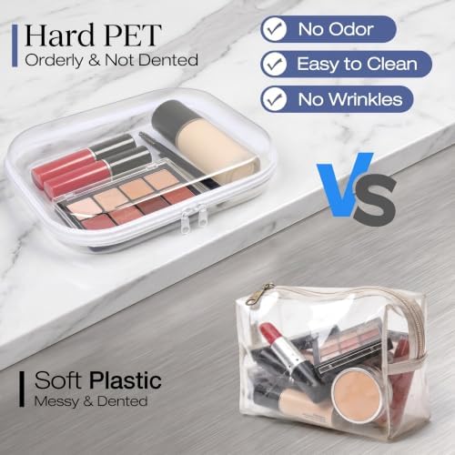 3 Pack Clear Hard Shell Zipper Case, Large Diaper Bag Organizer - Image 3