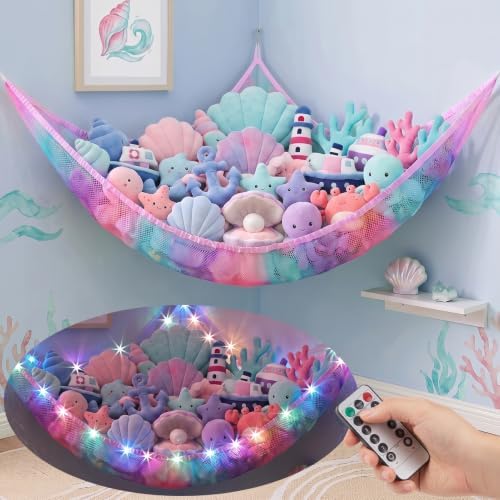 Stuffed Animals Hammock with Remote Control Toy Net Room Decor Storage by UnicornCastle