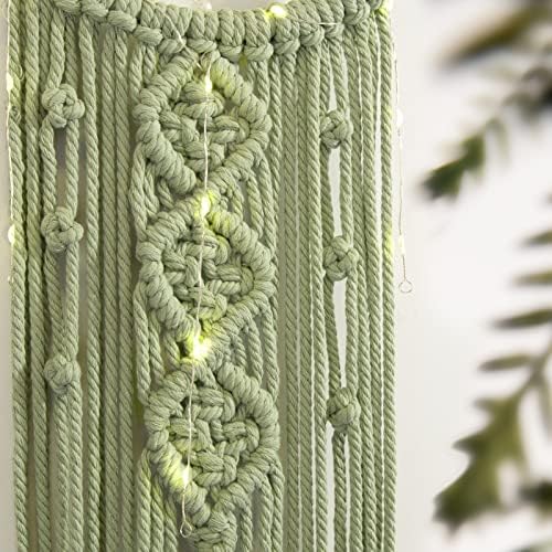 Boho Macrame Wall Hanging, Crochet Moon Star Dream Catcher - Image 3