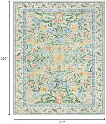 Wonnitar Boho Washable Rugs 8x10, Large Floral Rugs - Image 2