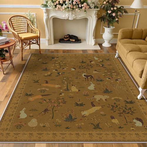 BESBLEE 5X7 Area Rug for Bedroom, Washable Animal Non Slip by BESBLEE