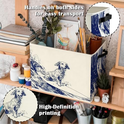 Navy Blue Coastal Dog Storage Bins Box - Image 5