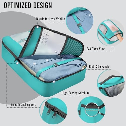 Veken 8 Set Packing Cubes for Travel Essentials, Suitcase Organizer Bags in 4 - Image 4
