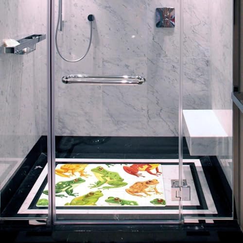 Shower Mat Non Slip, Colorful Frogs Anti Slip Bath Mat - Image 6