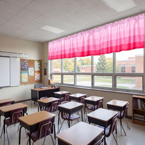 Mindsoft 4 Pcs Gradient Pink Stripe Classroom Curtains 54" X 18" - Image 5