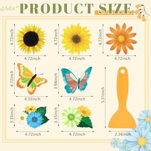 Fullhawl 30 Pcs Butterfly Sun Flower Non Slip Bathtub Stickers 4.72 x 4.72 Inch - Image 2
