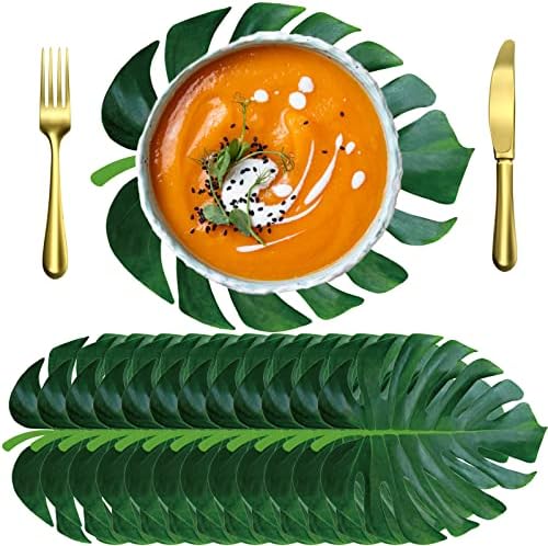 Sinmoe 100 Pcs Disposable Paper Placemats Bulk, Palm Leaf by Sinmoe