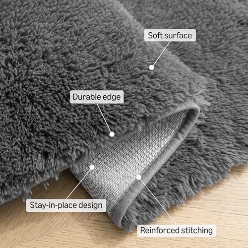 Amazon Basics Fluffy Washable Area Rug, Bedside Shaggy Carpet - Image 3