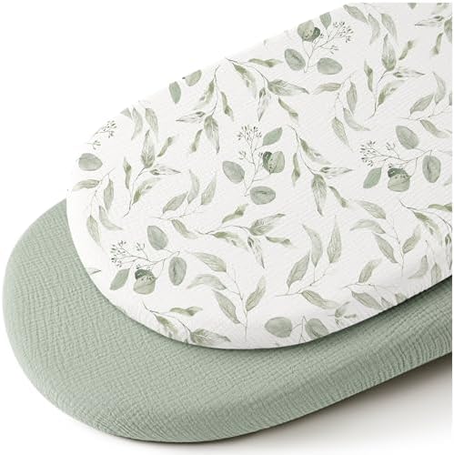 Konssy 2 Pack Muslin Bassinet Sheets by Konssy