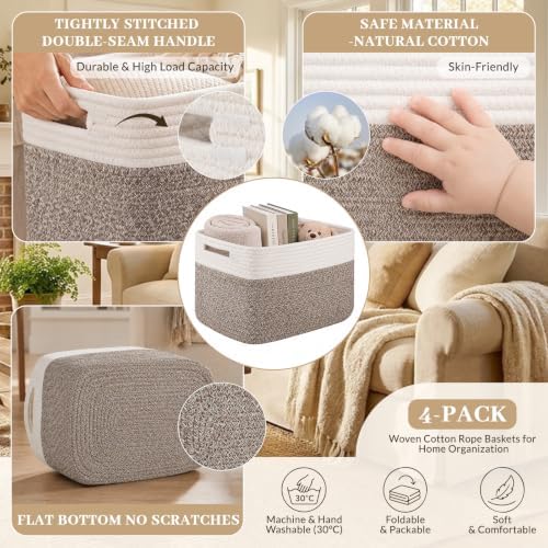 OIAHOMY 4 Pack Storage Basket, Closet Organizer - Image 3
